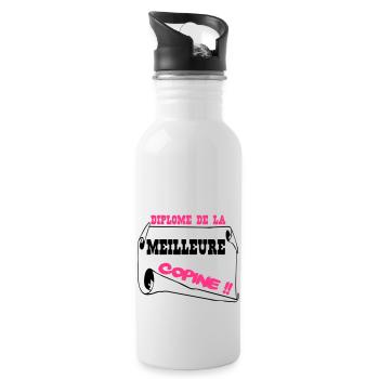 Diplôme de la meilleure copine - Water bottle with straw - white - Right