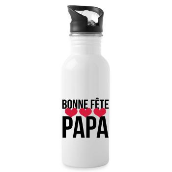 Bonne Fête Papa - Gourde avec paille intégrée - blanc - Droite
