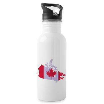 Kanada, Canada - Trinkflasche mit integriertem Trinkhalm - Weiß - Rechts