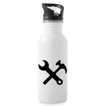 handwerker - Trinkflasche mit integriertem Trinkhalm - Weiß - Rechts