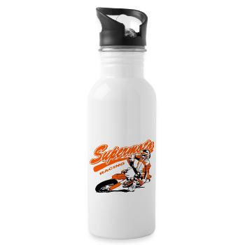 Supermoto Racing - Supermotard - Gourde avec paille intégrée - blanc - Droite