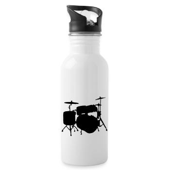 Drums, tambours - Gourde avec paille intégrée - blanc - Droite