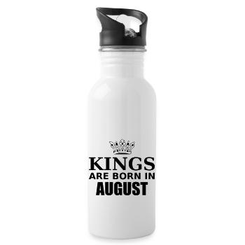 kings are born in august - Trinkflasche mit integriertem Trinkhalm - Weiß - Rechts
