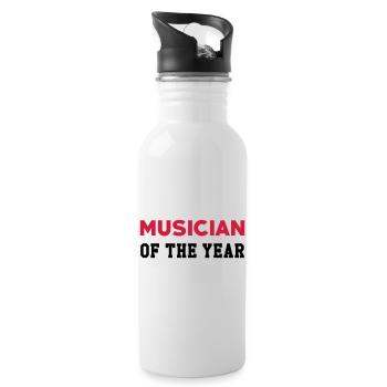 Musik / Musiker / Music / Musician - Trinkflasche mit integriertem Trinkhalm - Weiß - Rechts