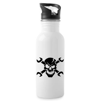Tuning skeleton skull - Water bottle with straw - white - Right