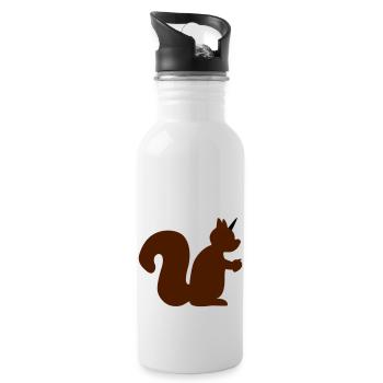 Écureuil licorne - Gourde avec paille intégrée - blanc - Droite