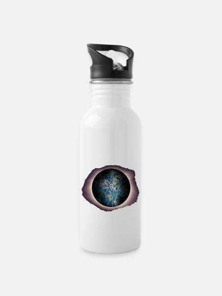 Eule - Vertrau deiner Intuition - Trinkflasche mit integriertem Trinkhalm - Weiß