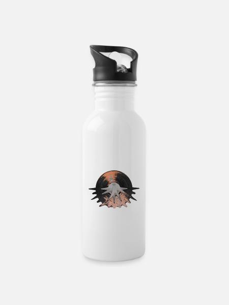 Vinyl - Trinkflasche mit integriertem Trinkhalm - Weiß