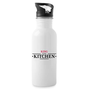 King of the Kitchen - Water bottle with straw - white - Right