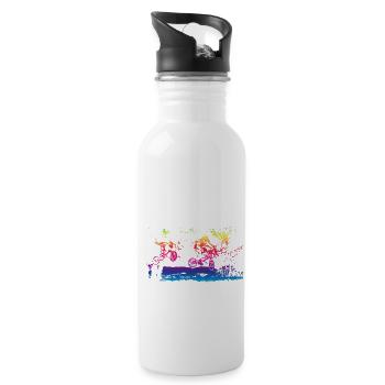 bmx - Trinkflasche mit integriertem Trinkhalm - Weiß - Rechts