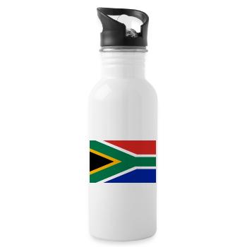 Drapeau de l’Afrique du Sud - Gourde avec paille intégrée - blanc - Droite