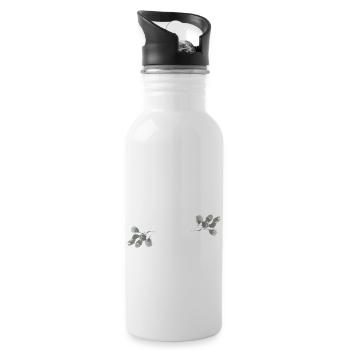 Eucalyptus Watercolor blank ***CUSTOMIZABLE** - Water bottle with straw - white - Right