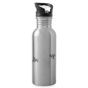Eucalyptus Watercolor blank ***CUSTOMIZABLE** - Water bottle with straw - silver - Right