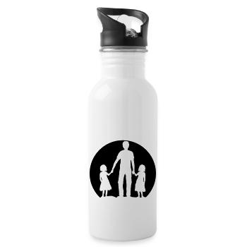 Logo father daughters - Water bottle with straw - white - Right