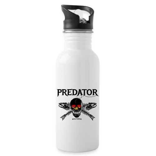 predator fishing / gone fishing - Trinkflasche mit integriertem Trinkhalm