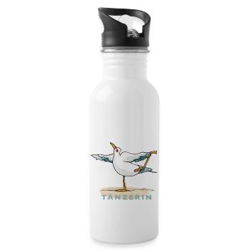 prinzenart / Asana Tänzerin (Natarajasana) - Trinkflasche mit integriertem Trinkhalm - Weiß - Rechts