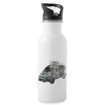 Home is where u stay - Trinkflasche mit integriertem Trinkhalm - Weiß - Rechts