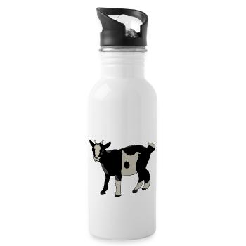 Goat black white - Water bottle with straw - white - Right