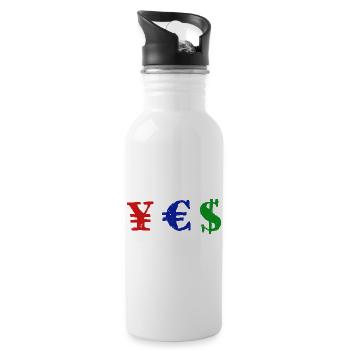 Yen Euro Dollar - YES - Gourde avec paille intégrée - blanc - Droite