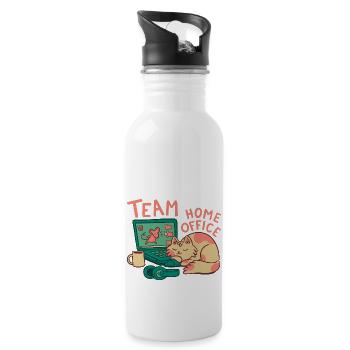 Team Home Office Cat - Water bottle with straw - white - Right