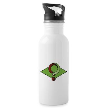 Der Benefice des Zweifels - Trinkflasche mit integriertem Trinkhalm - Weiß - Rechts
