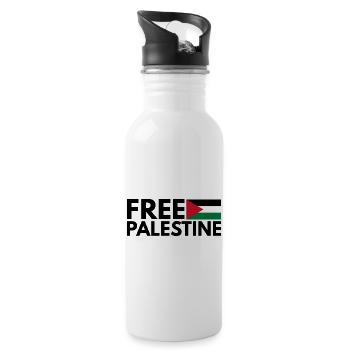 Libérer la Palestine - Gourde avec paille intégrée - blanc - Droite