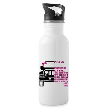 I'm A Jeep Girl - Trinkflasche mit integriertem Trinkhalm - Weiß - Rechts