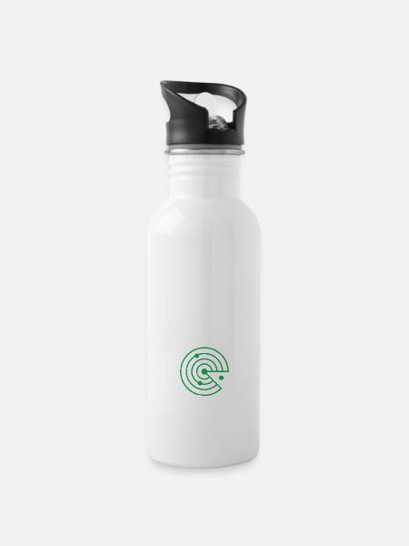 It's on my radar - Water bottle with straw - white