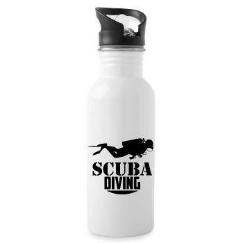 Scuba Diving Divers Sport Diving Underwater - Water bottle with straw - white - Right