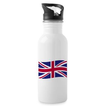 Royaume-Uni Grande-Bretagne Union Jack - Gourde avec paille intégrée - blanc - Droite