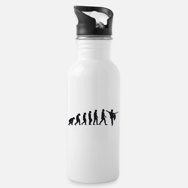 Evolution of Kung Fu - Trinkflasche mit integriertem Trinkhalm - Weiß