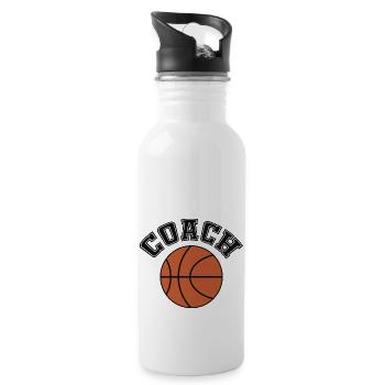 Cadeau Sportif Pour Entraîneur De Basket-ball - Gourde avec paille intégrée - blanc - Droite