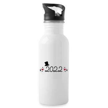 2022 - Trinkflasche mit integriertem Trinkhalm - Weiß - Rechts
