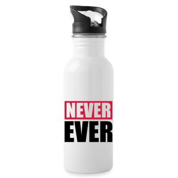 Never Ever Balken - Trinkflasche mit integriertem Trinkhalm - Weiß - Rechts