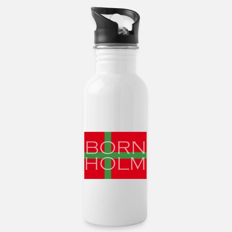 conception bornholm - Gourde avec paille intégrée - blanc