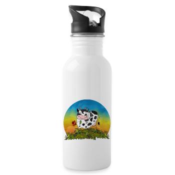 Cow - Water bottle with straw - white - Right