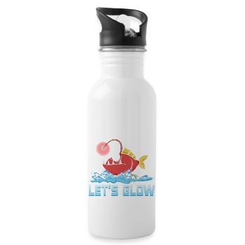 Let's Glow Marine Biology Scientist - Trinkflasche mit integriertem Trinkhalm - Weiß - Rechts