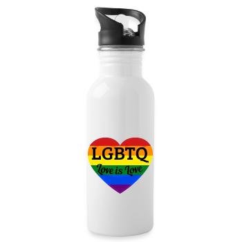 LGBT love is love - Water bottle with straw - white - Right