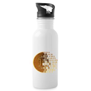Bitcoin BTC Revolution - Idée cadeau Crypto - Gourde avec paille intégrée - blanc - Droite