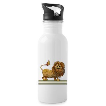 Lion - Gourde avec paille intégrée - blanc - Droite