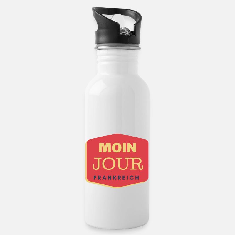 MOIN JOUR FRANKREICH - MoinJour 23 - Trinkflasche mit integriertem Trinkhalm - Weiß