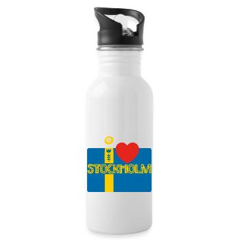 stockholm - Water bottle with straw - white - Right