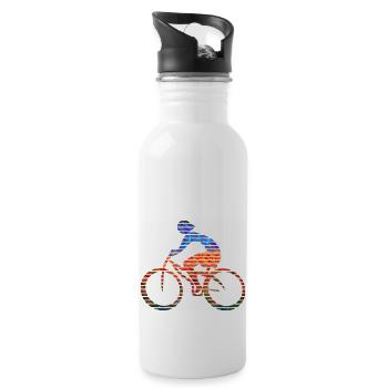 Radfahrer - Trinkflasche mit integriertem Trinkhalm - Weiß - Rechts