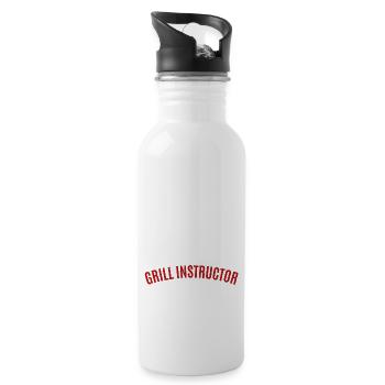 grill instructor - Water bottle with straw - white - Right