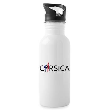 Corsica in Text with france Island Map - Trinkflasche mit integriertem Trinkhalm - Weiß - Rechts