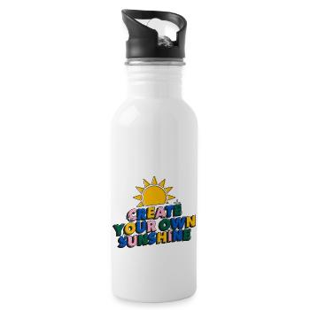 Create your own sunshine Positive Vibes Motivation - Gourde avec paille intégrée - blanc - Droite