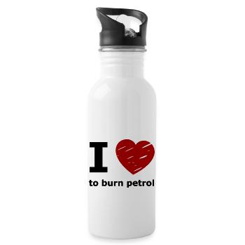 I love petrol - Water bottle with straw - white - Right