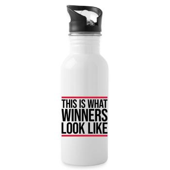 What Winners Look Like - Trinkflasche mit integriertem Trinkhalm - Weiß - Rechts