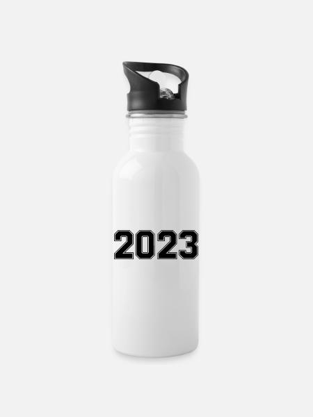 2023 - Gourde avec paille intégrée - blanc