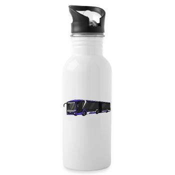 Bus, school bus, bus driver - Water bottle with straw - white - Right